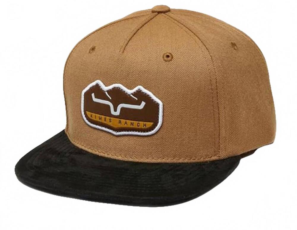 NEW KIMES RANCH banquet high profile flat bill patch cap in brown